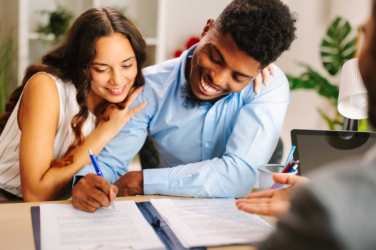 Couple buying a home